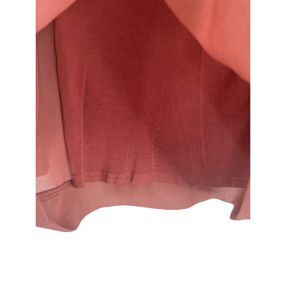 2/$30 ZARA XS Woman Rose Pink V-Neck Blouse Sheer Overlay - Picture 9 of 14